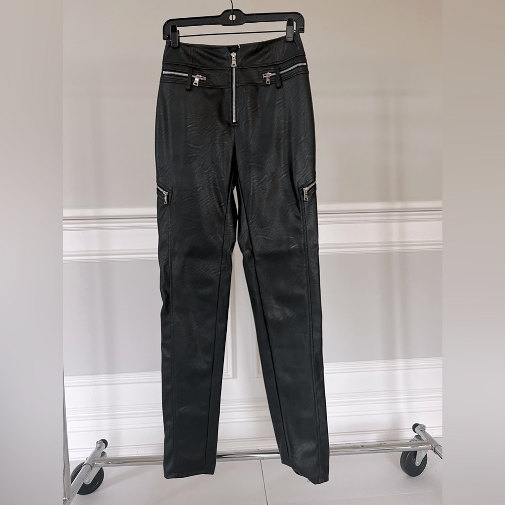 Vegan leather soft black pants